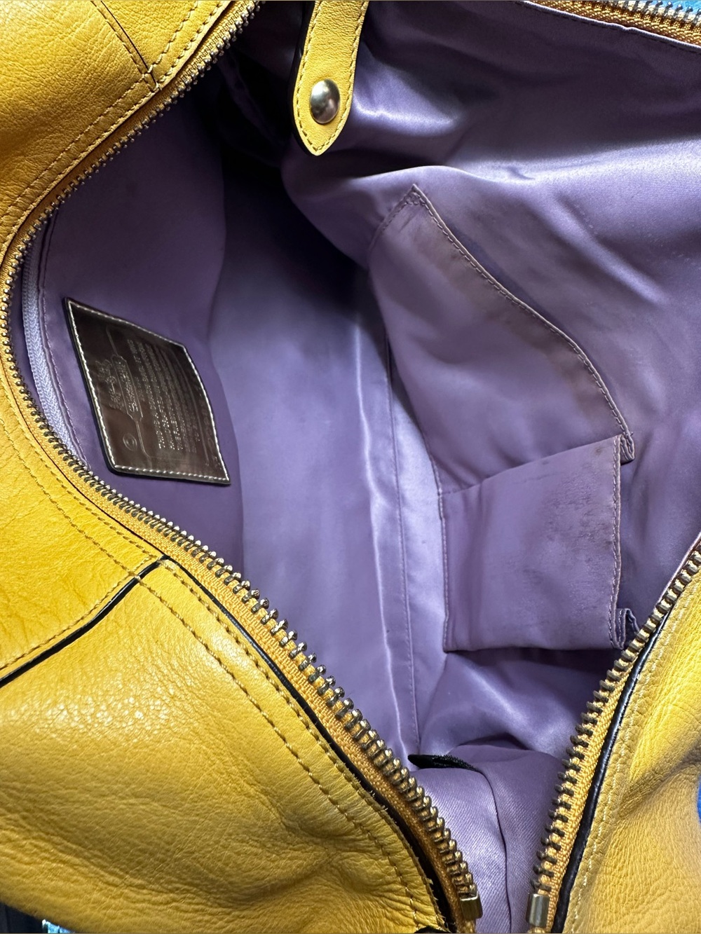 Coach Madison Large Sabrina 12949 Yellow Leather Satchel Shoulder Bag Y2K - Picture 8 of 12